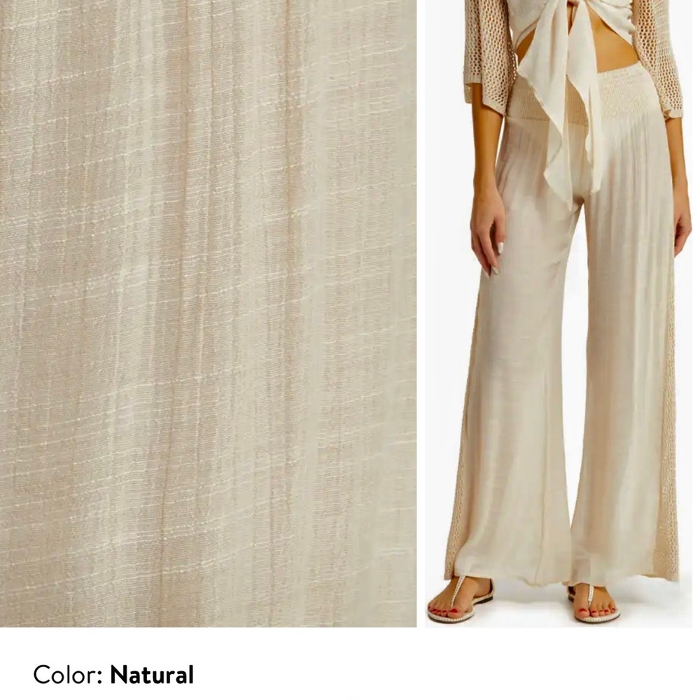 Elan coverup set topos medium pants large with crochet trim. Perfect for summer!